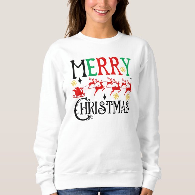 Moletom Feliz Natal Papais noeis Sleigh-61049 T-Shirt Hood (Frente)