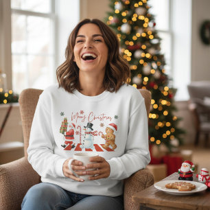 Moletom Feliz Natal Personagens de Natal Lindos Papai Noel