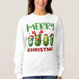 Moletom Feliz Natal Piada de Férias Engraçada Pickle Adorá