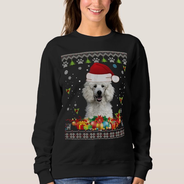 Moletom Feliz Natal Poodle Dog Ugly Sweater Papais noeis C (Frente)