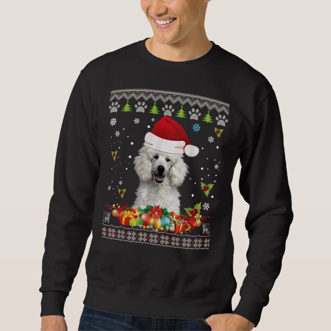 Moletom Feliz Natal Poodle Dog Ugly Sweater Papais noeis C (Frente)