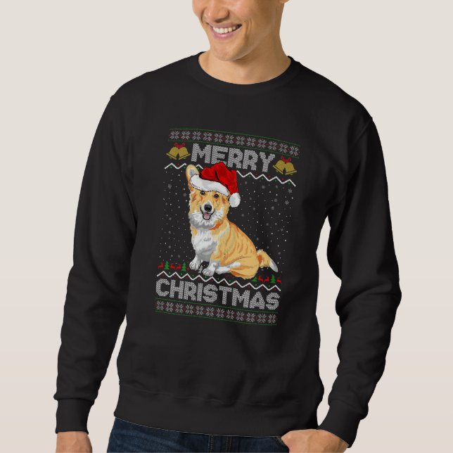 Moletom Feliz Natal Santa Hat Corgi Chri (Frente)