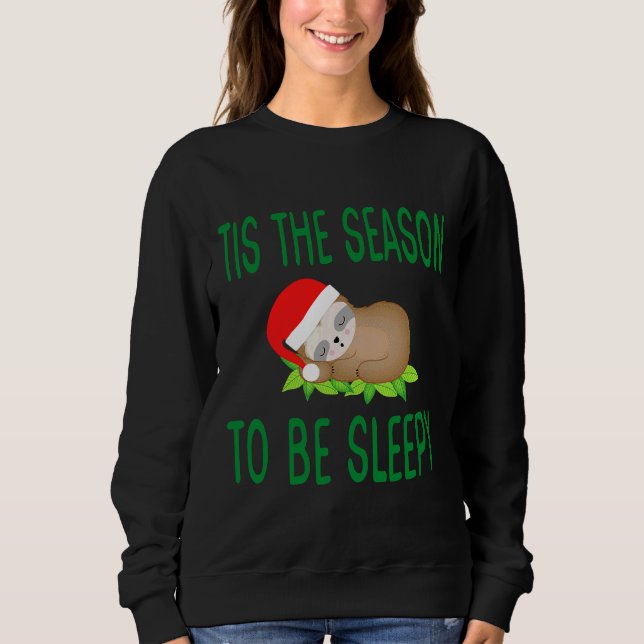Moletom Feliz Natal Santa Hat Sloth Sleepy (Frente)