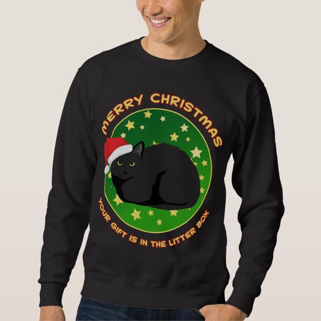 Moletom Feliz Natal Seu Presente está na caixa de lixo (Frente)