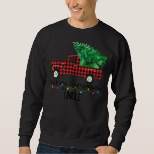 Moletom Feliz Natal Tio Xadrez da Família de Árvores do Xm