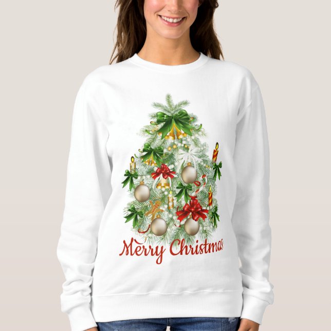 Moletom Feliz Natal Tree Holiday Sweatshirt (Frente)