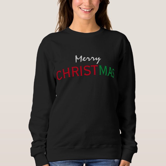 MOLETOM FELIZ NATAL TYPOGRAPHIA VERMELHA VERDE BRANCO (Frente)