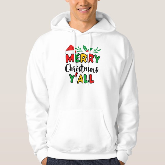 Moletom Feliz Natal Y'all Hoodie (Frente)