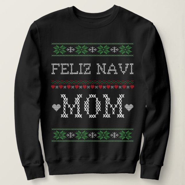 Moletom FELIZ NAVI MÃE de Natal (Frente do Design)