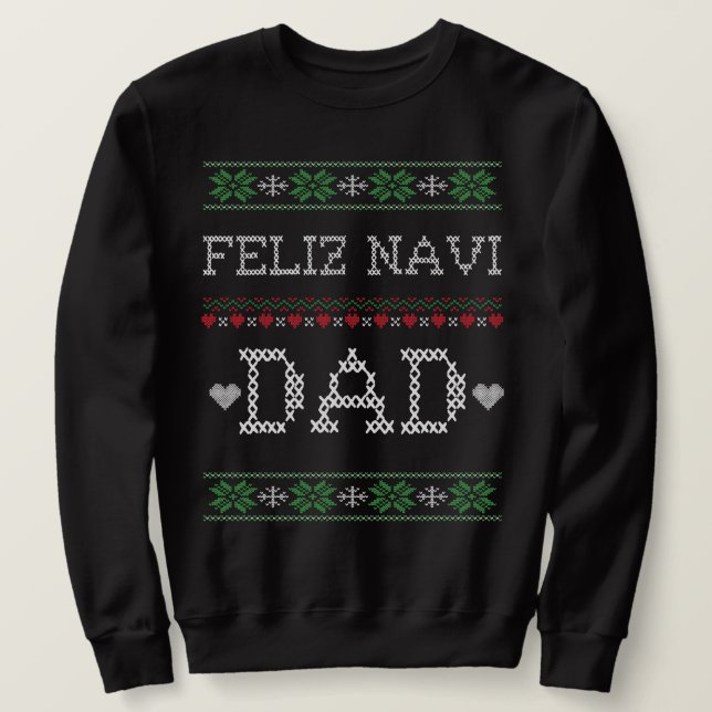 Moletom FELIZ NAVI PAI de natal engraçado (Frente do Design)