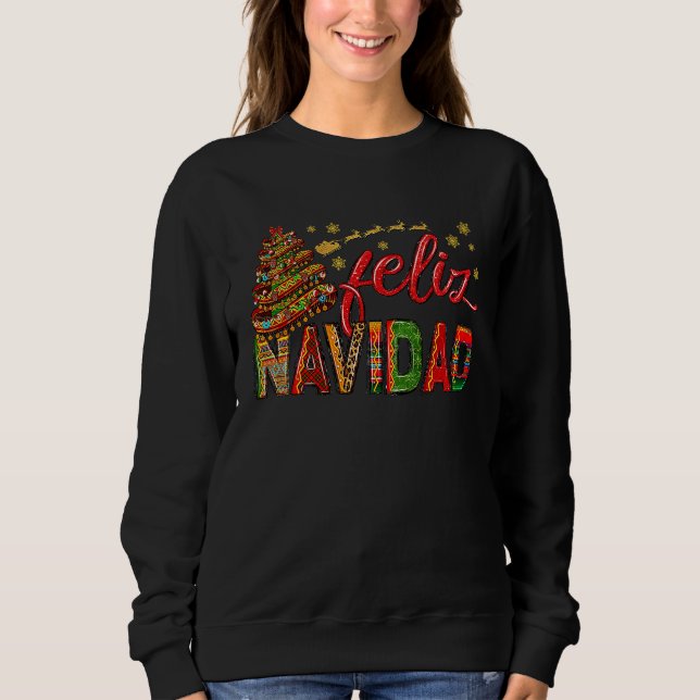 Moletom Feliz Navidad  Sombrero Xmas Tree Mexican Christma (Frente)