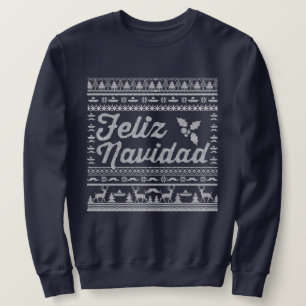 Moletom Feliz Navidad Ugly Sweater.