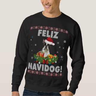 Moletom Feliz Navidog Boston Terrier Dog Ugly Sweater Chri