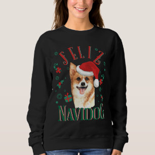 Moletom Feliz Navidog Cute Pembroke Welsh Corgi Vestindo C