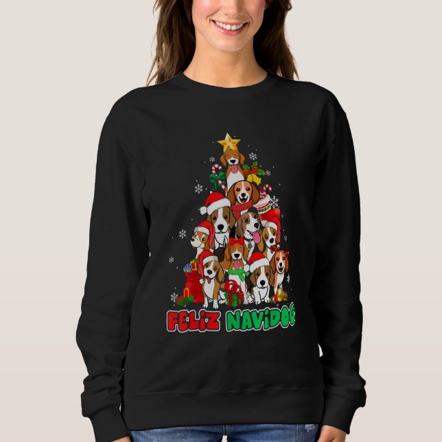 Moletom Feliz Navidog Feliz Navidad Christmas Beagle Dog (Frente)