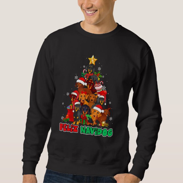 Moletom Feliz Navidog Feliz Navidad Christmas Dachshund Do (Frente)