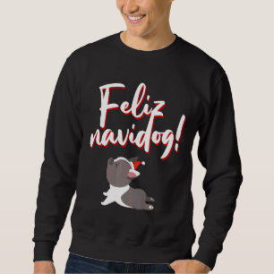 Moletom Feliz Navidog French Bulldog Puppy Dog Proprietári