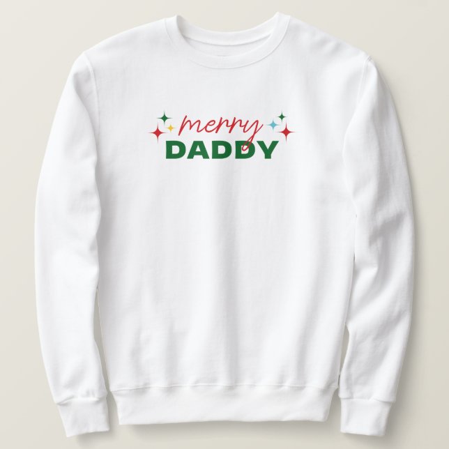 Moletom Feliz Papai Cute Colorido Script Natal (Frente do Design)