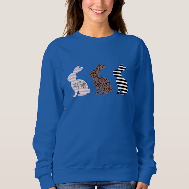 Moletom Feliz Páscoa Coelhinho Leopardo da Páscoa Fofinho  (Frente)