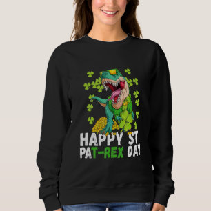 Moletom Feliz Pat Trex Dia de São Patrício Dinossaur Trex 