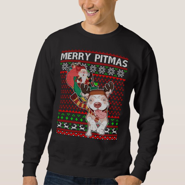 Moletom Feliz Pitmas Feia Natal Picolé Cachorro (Frente)