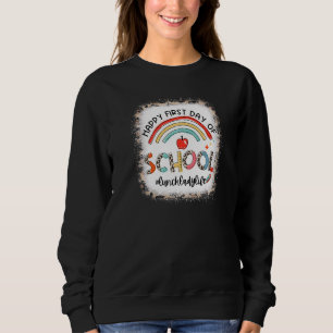 Moletom Feliz Primeiro Dia da Escola Almoço-Arco-Íris-Pau