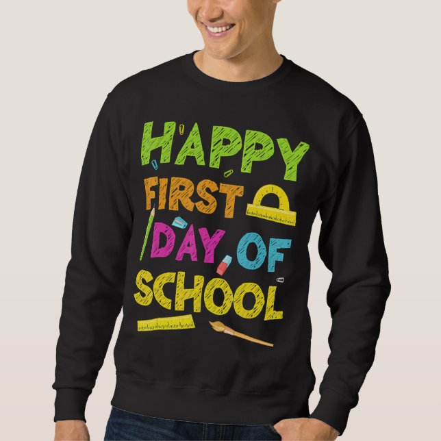 Moletom Feliz Primeiro Dia Da Escola De Volta À Escola (Frente)