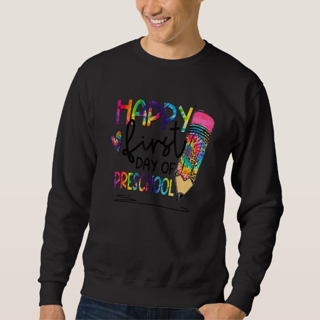 Moletom Feliz Primeiro Dia Da Pré-Escolia, Pêncil De Volta (Frente)