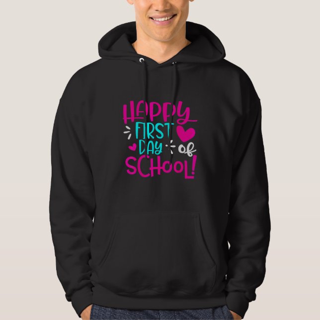 Moletom Feliz Primeiro Dia De Aula Coração Professores Alu (Frente)