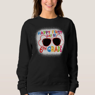 Moletom Feliz Primeiro Dia De Óculos De Óculos De Coração 