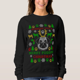 Moletom Feliz Pugnando Natal Pug Feio Sweater Digital A