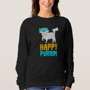 Moletom Feliz Purim Idea Engraçado Gato Hebraico Judeu H