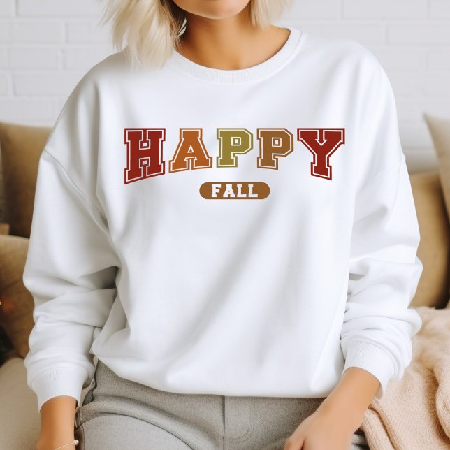 Moletom Feliz Queda Tendência Autumn Varsity Sweatshirt (Criador carregado)