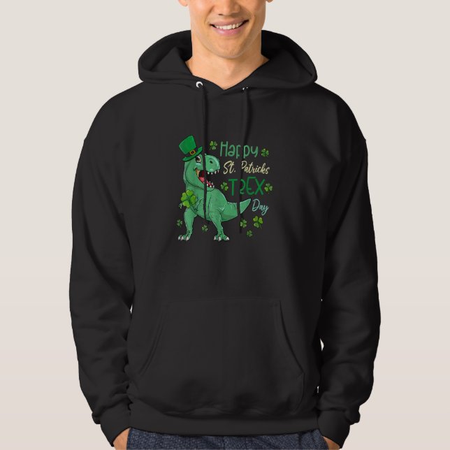 Moletom Feliz Rua no T Rex Saint Patrick Dinosaur Bo (Frente)