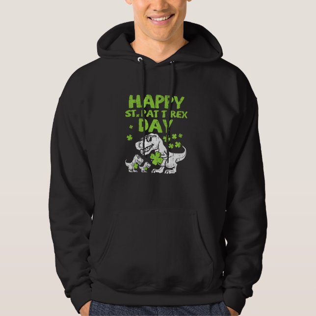 Moletom Feliz Rua no Trex Day T Rex Dinossaur St Patricks  (Frente)
