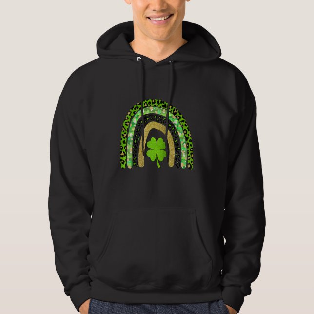 Moletom Feliz Rua Patrick Day Lucky Rainbow Clover (Frente)