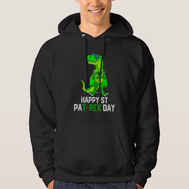 Moletom Feliz Rua Pica em T Rex Patrick S Day Dinossauro B (Frente)