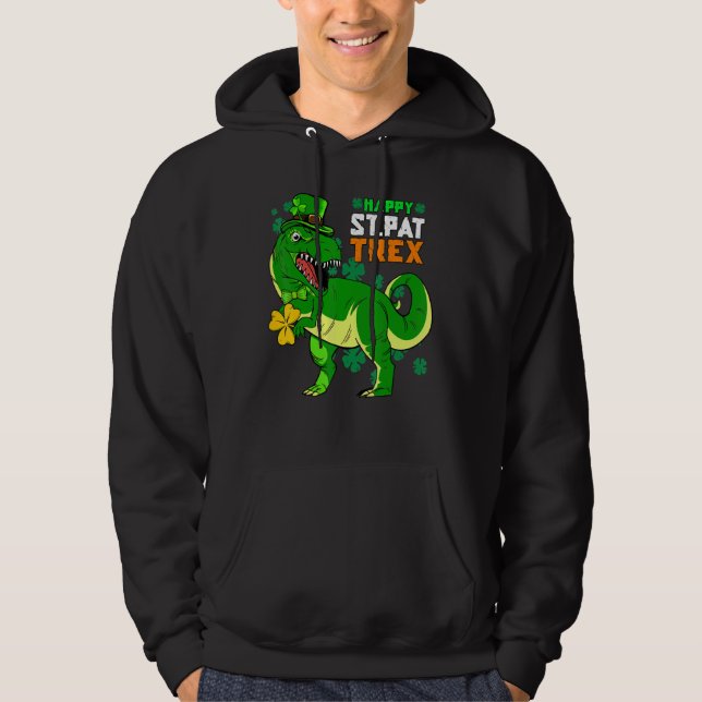 Moletom Feliz Rua, Rex Dinosaur Saint Patrick S Day (Frente)
