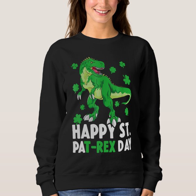 Moletom Feliz Rua, Rex Dinosaur Saint Patrick S Day (Frente)