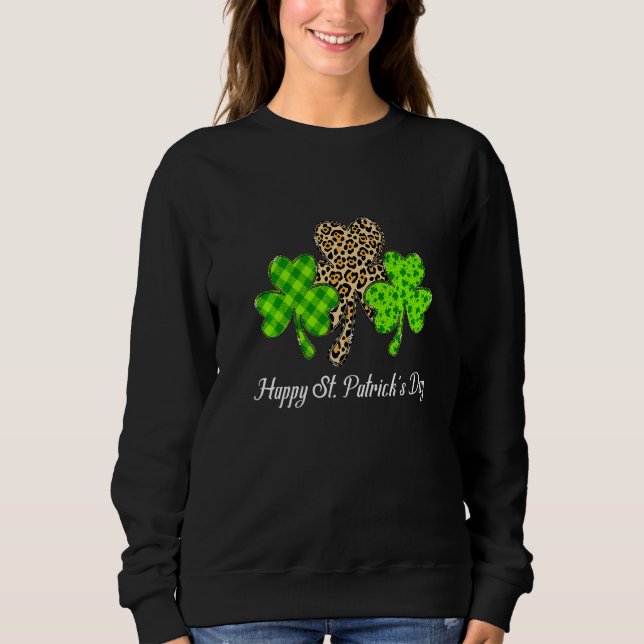 Moletom Feliz Rua Saint Patrick S Day Shamrocks Buffalo Pl (Frente)
