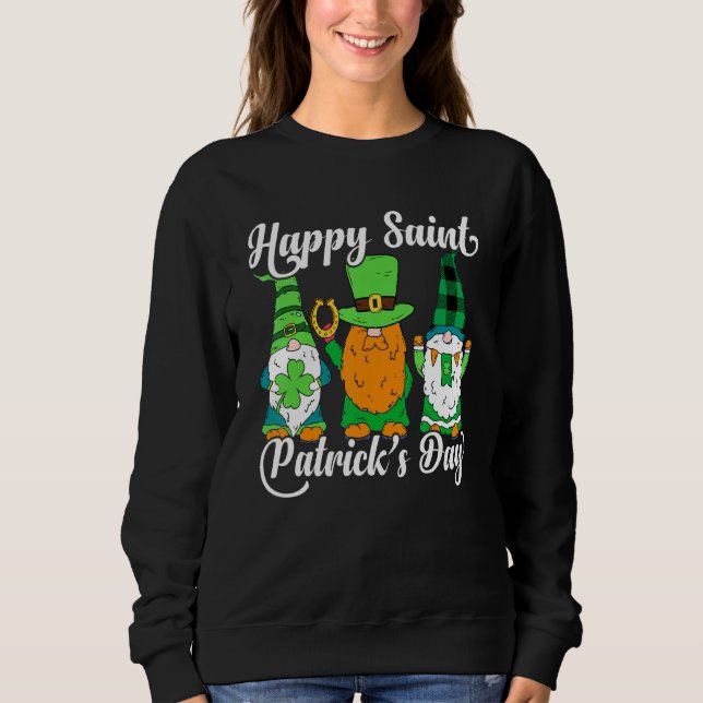 Moletom Feliz Santo Patrick S Day Gnomos Shamrock Leprecha (Frente)