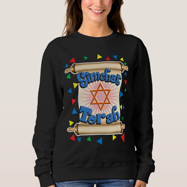 Moletom Feliz Simchat Torah Para Homens Mulheres Crianças  (Frente)