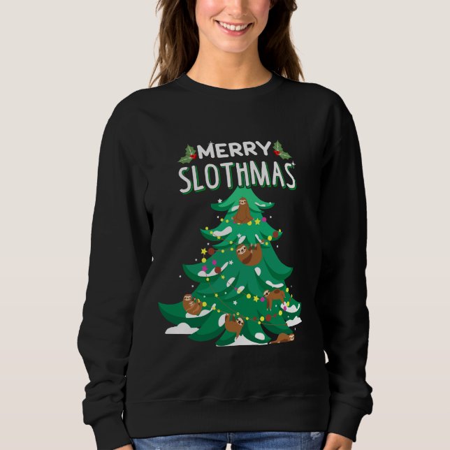 Moletom Feliz Slothmas Engraçado Natal Sweet (Frente)