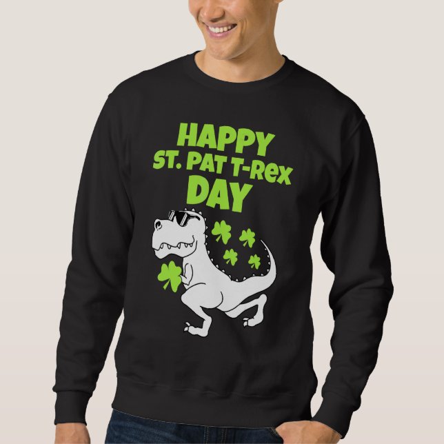 Moletom Feliz St Patricks T Rex Day Women Boy Kid (Frente)