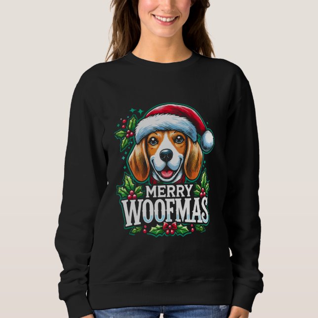 Moletom Feliz Woofmas Beagle abre o Natal (Frente)