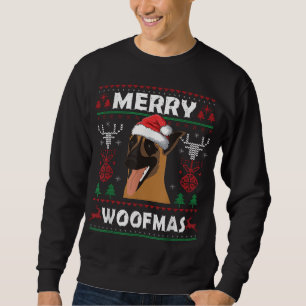 Moletom Feliz Woofmas Belga Malinois, Cão de Natal