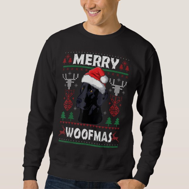 Moletom Feliz Woofmas Black Lab Natal Xmas (Frente)