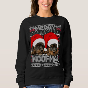 Moletom Feliz Woofmas Cute Rottweiler Puppies com Papais n