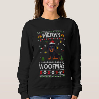 Moletom Feliz Woofmas Dachshund Papais noeis Reindeer Ugly