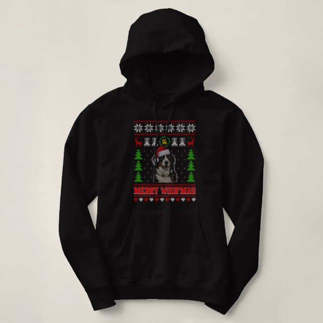 Moletom Feliz Woofmas Ugly Sweater Natal Australiano Sh (Frente do Design)